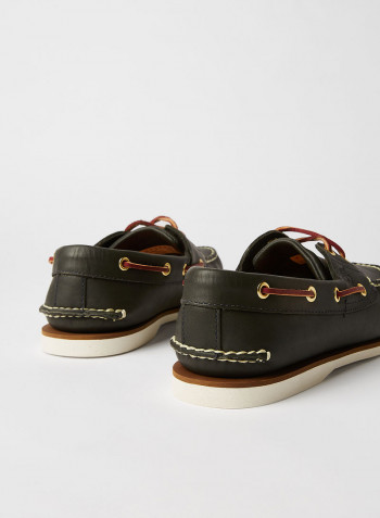 Classic 2 Eye Boat Shoes Black/Brown