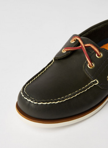Classic 2 Eye Boat Shoes Black/Brown