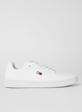 Cupsole Lace-Up Sneakers White