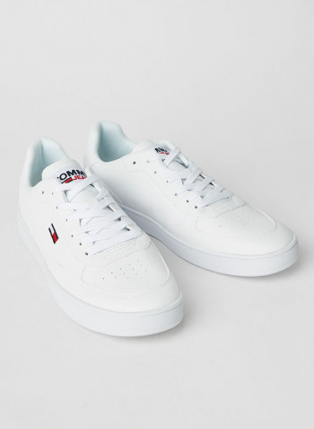 Cupsole Lace-Up Sneakers White