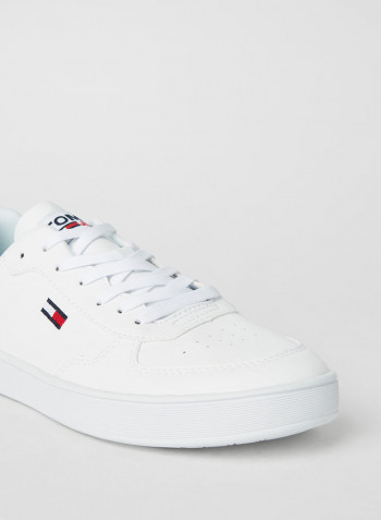 Cupsole Lace-Up Sneakers White