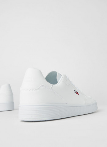 Cupsole Lace-Up Sneakers White