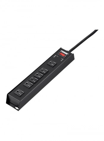 6-Outlet Surge Protector Power Strip Black 15x6x2.2inch