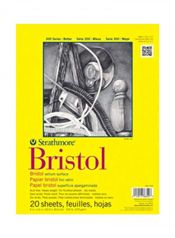 Regular Bristol Sketch Pad Yellow/White