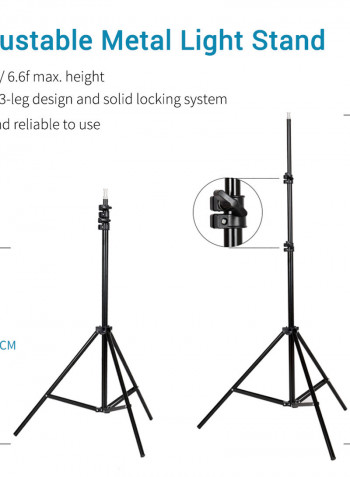 Studio Photography Softbox LED Light Kit Black