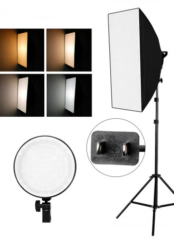 Studio Photography Softbox LED Light Kit Black