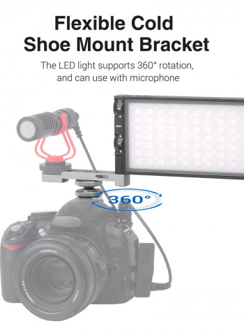 Adai K10 RGB LED Fill Light Lamp CRI97 with Cold Shoe Mount Black