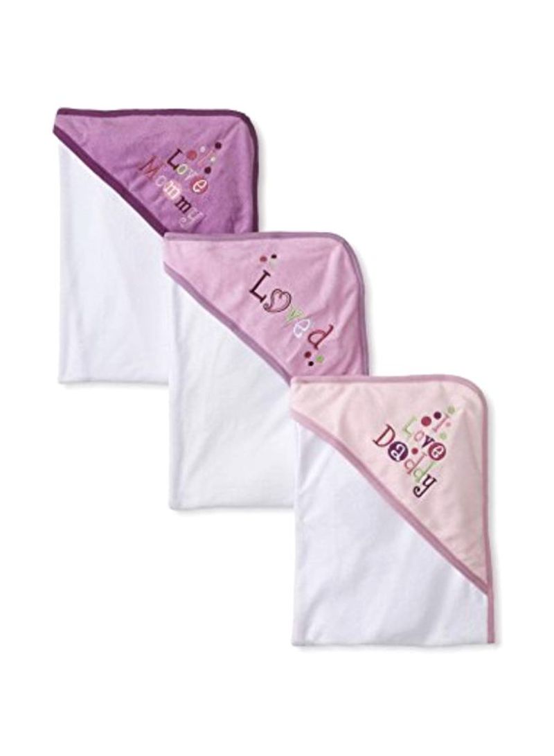 Pack Of 3 Embroidered Hooded Bath Towel