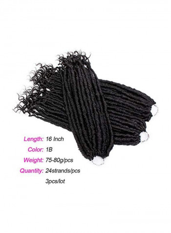3-Piece Crochet Braiding Hair Extensions 1B 16inch