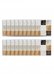 18-Piece 3D Marble Mosaic Tile Stickers Multicolour