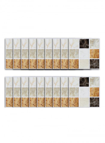 18-Piece 3D Marble Mosaic Tile Stickers Multicolour