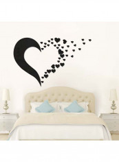 Wall Three-Dimensional Mirror Heart Stickers Black