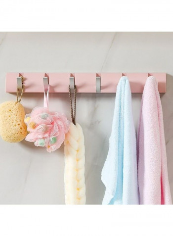 Creative Collapsible Multi-Purpose Six Hooks Wall Rack Pink 60x90cm