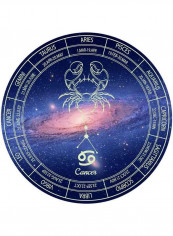 1-Piece Astrology Glow In The Dark Round Wall Sticker Multicolour 60x90cm