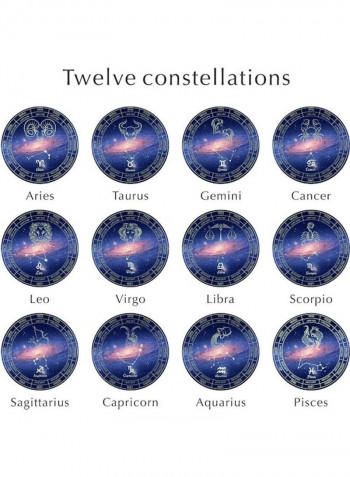 1-Piece Astrology Glow In The Dark Round Wall Sticker Multicolour 60x90cm
