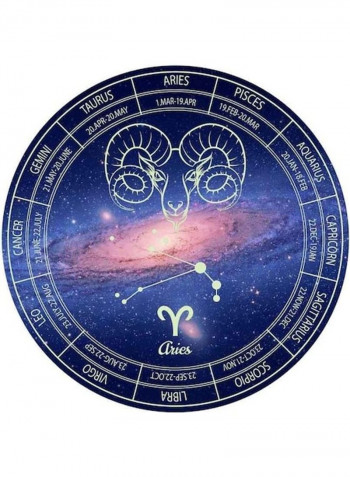 1-Piece Astrology Glow In The Dark Round Wall Sticker Multicolour 60x90cm