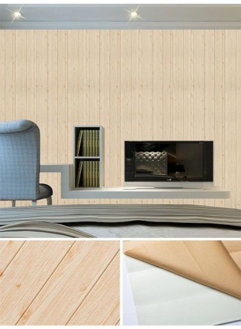 1-Piece Thickened Wood Grains Eco-friendly Wallpaper Beige 60 x 90cm