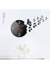 Creative Clock Mirror Decorated Wall Sticker Black/White