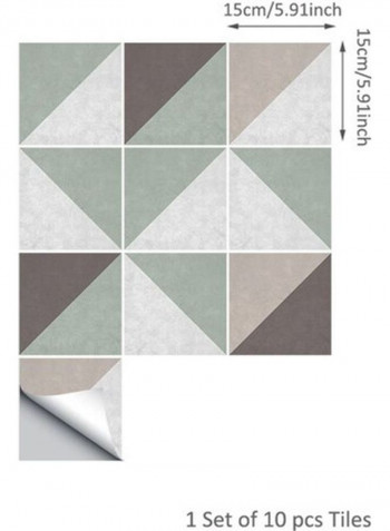 10-Piece Wall Stickers Multicolour 15x15cm