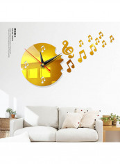 Creative Clock Mirror Decorated Wall Sticker Gold