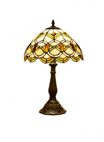 LED Desk Lamp With Carved Stripes Glass Multicolour 49x39x28centimeter