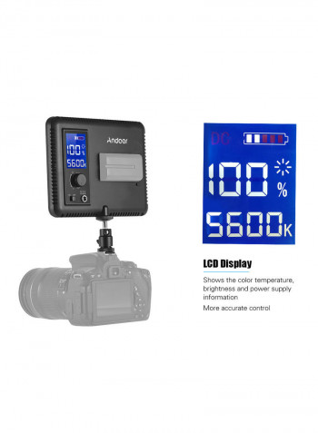 2-Piece Photography LED Light Panel With Tripod Stand Black