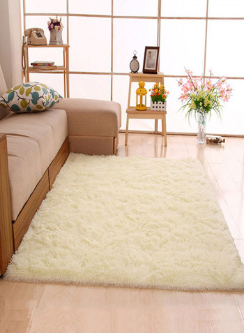 Fur Design Rectangle Rug White 140x200centimeter