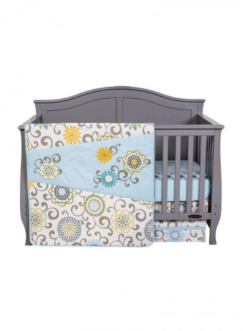 4-Piece Printed Crib Bedding Set