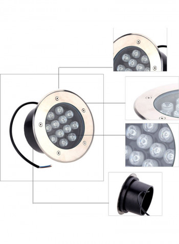LED Outdoor Ground Garden Path Floor Stair Lamp Silver/Black 18.50x10.00x1.324cm
