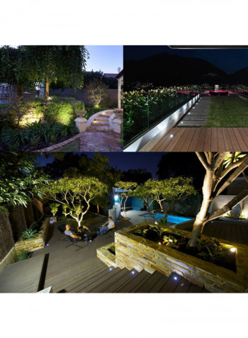 LED Outdoor Ground Garden Path Floor Stair Lamp Silver/Black 18.50x10.00x1.324cm
