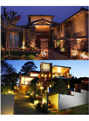 LED Outdoor Ground Garden Path Floor Stair Lamp Silver/Black 18.50x10.00x1.324cm