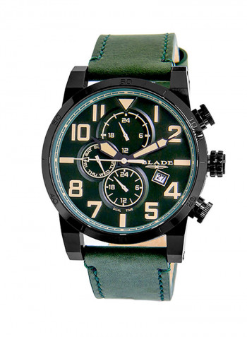 Men's Leather Analog Wrist Watch 3546G1NEE