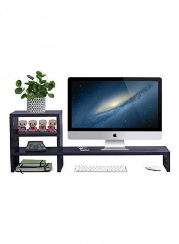 Monitor Stand With Storage Shelf Black