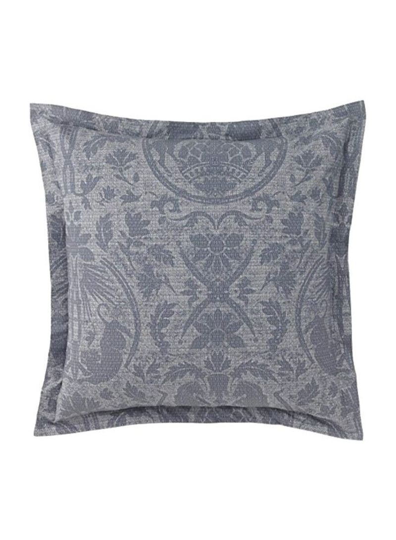 2-Piece Floral Print Pillow Cover Cotton Grey 26x26inch