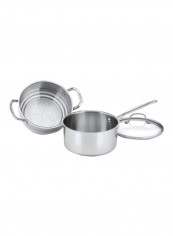 3-Piece Chef's Classic Stainless Steamer Set Silver 3Quart