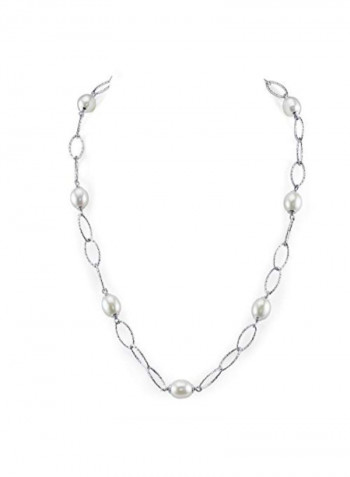 925 Sterling Silver Chain Necklace With Pearl