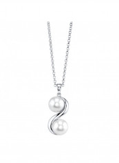 Sterling Silver Freshwater Pearl Double Pendant Necklace