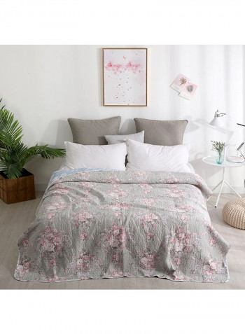 Floral Pattern Soft Blanket Cotton Multicolour 200x220centimeter