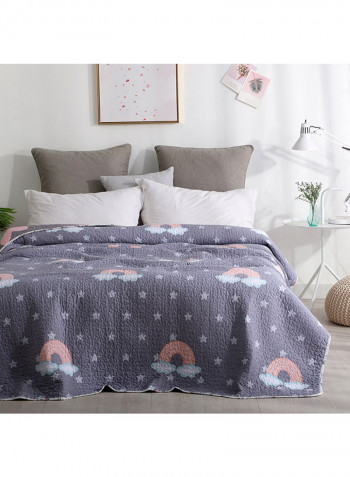 Rainbow Pattern Soft Blanket Cotton Multicolour 200x220centimeter