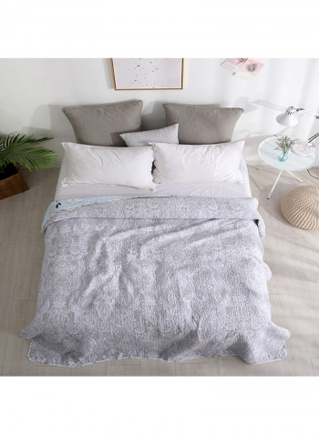 Simple Comfy Bed Blanket Cotton Grey 200x220centimeter