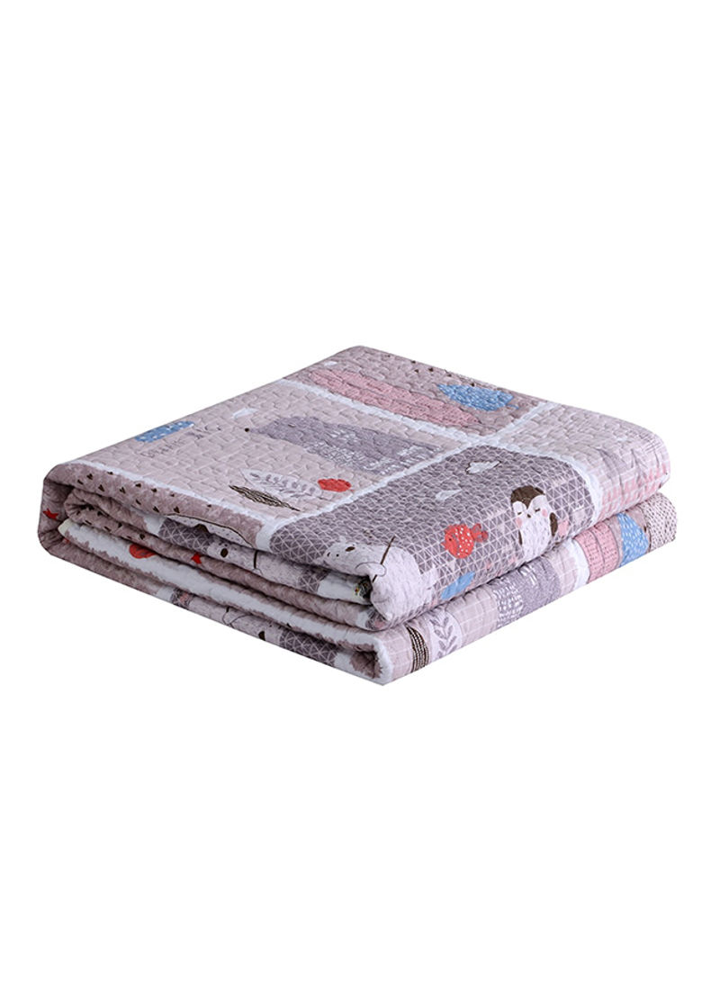 Colorblock Print Soft Blanket Cotton Multicolour 200x220centimeter
