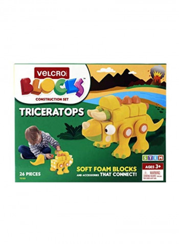 26-Piece Velcro Blocks Construction Kit - Triceratops VEL-70193-USA