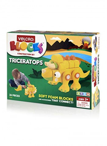 26-Piece Velcro Blocks Construction Kit - Triceratops VEL-70193-USA