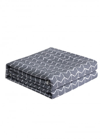 Wave Pattern Soft Bed Blanket Cotton Black 200x220centimeter