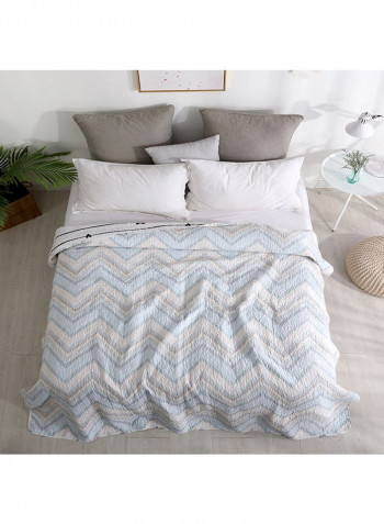 Wave Pattern Soft Blanket Cotton Multicolour 200x220centimeter