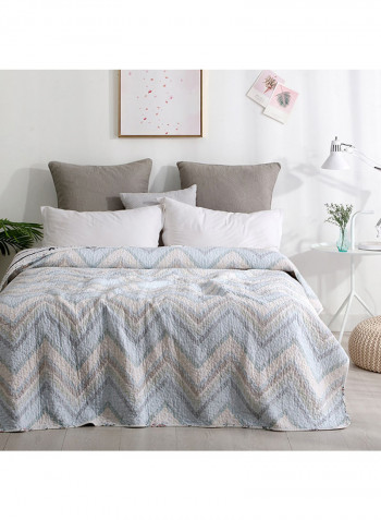 Wave Pattern Soft Blanket Cotton Multicolour 200x220centimeter