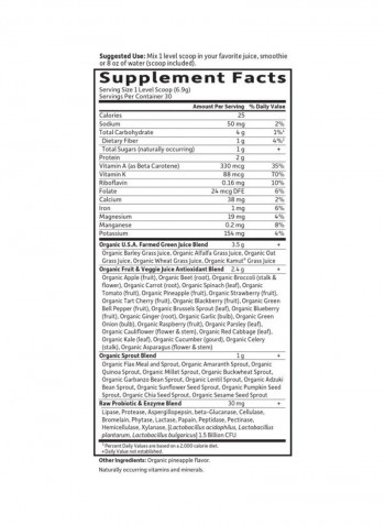 Perfect Green Superfood Juiced Greens Powder Dietary Supplement - Original - No Stevia