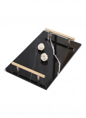 Rectangular Decorative Tray Black/Gold 250x360x50millimeter