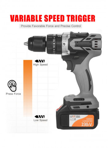 Electric Cordless Drill Grey 40.00 x 10.00 x 31.00cm