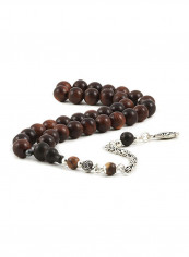 Rosewood Prayer Beads With Sterling Silver Components